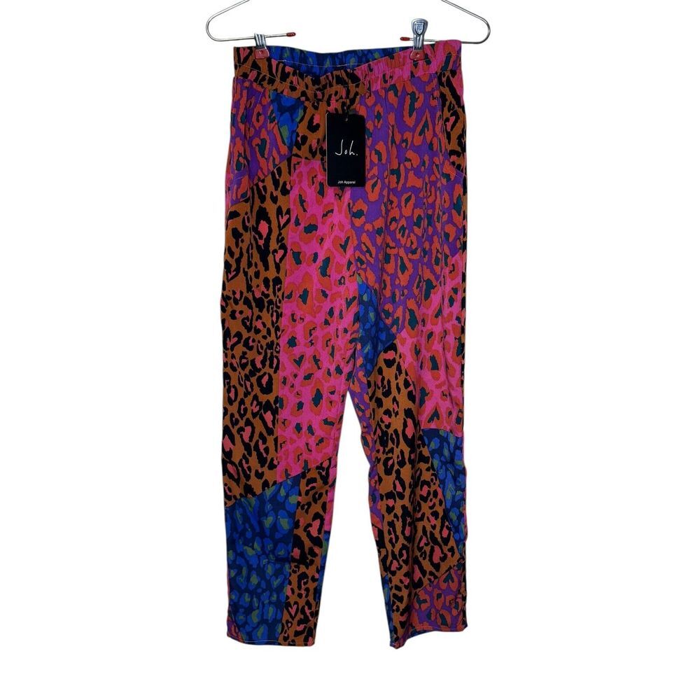 Joh Women's‎ Pants Wess Animal Print Charmeuse Relaxed Fit Colorful Sz. XS NWT